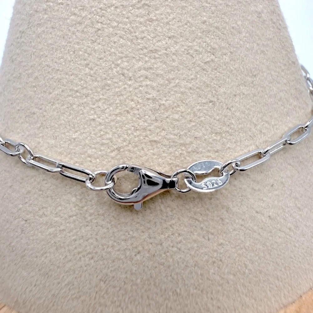 7” .925 Sterling Silver Infinity Style Cz Bracelet